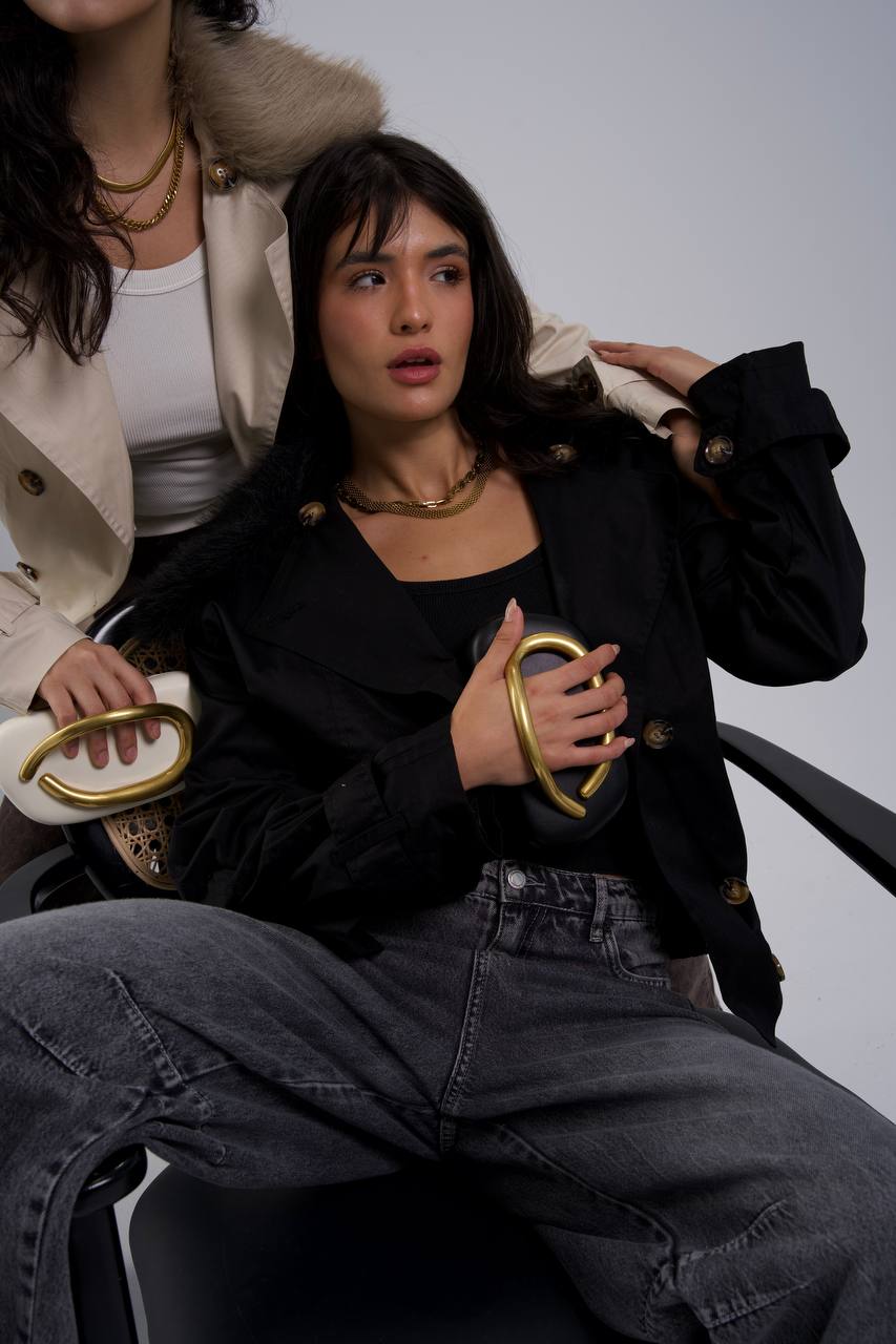 Gabardine Fur Jacket