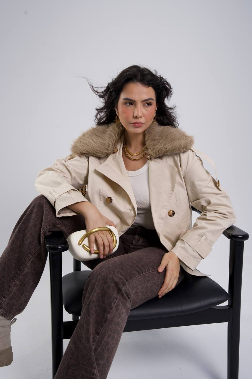 Gabardine Fur Jacket