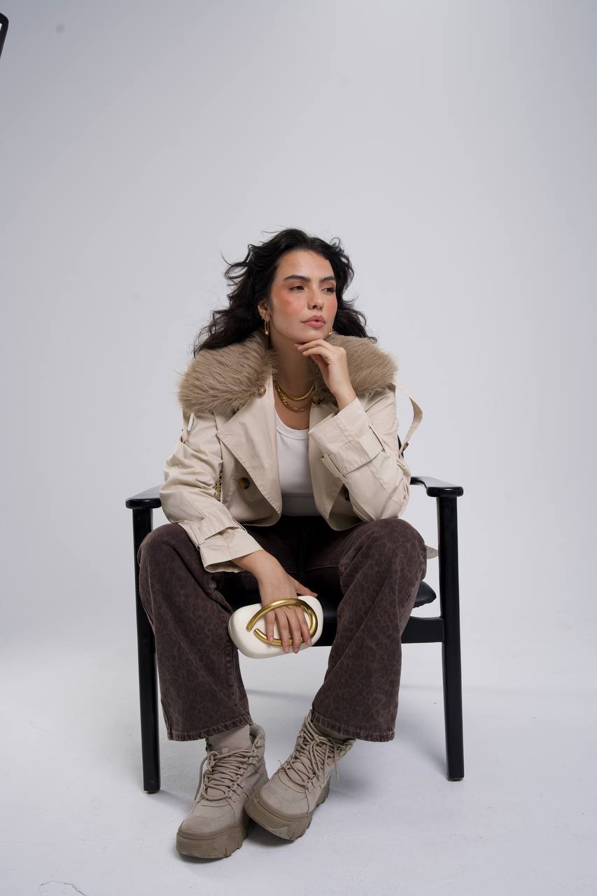 Gabardine Fur Jacket