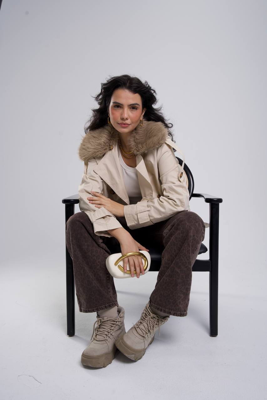 Gabardine Fur Jacket