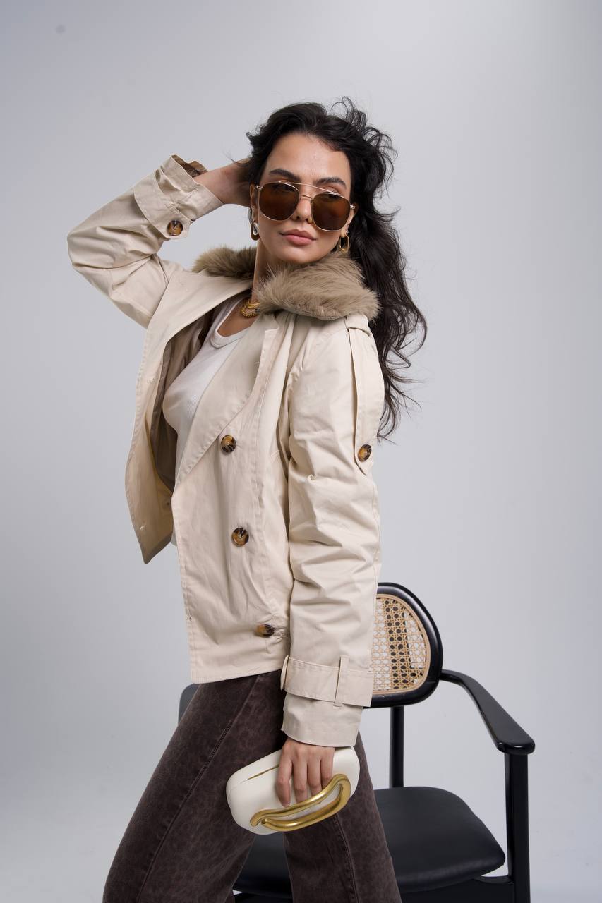 Gabardine Fur Jacket