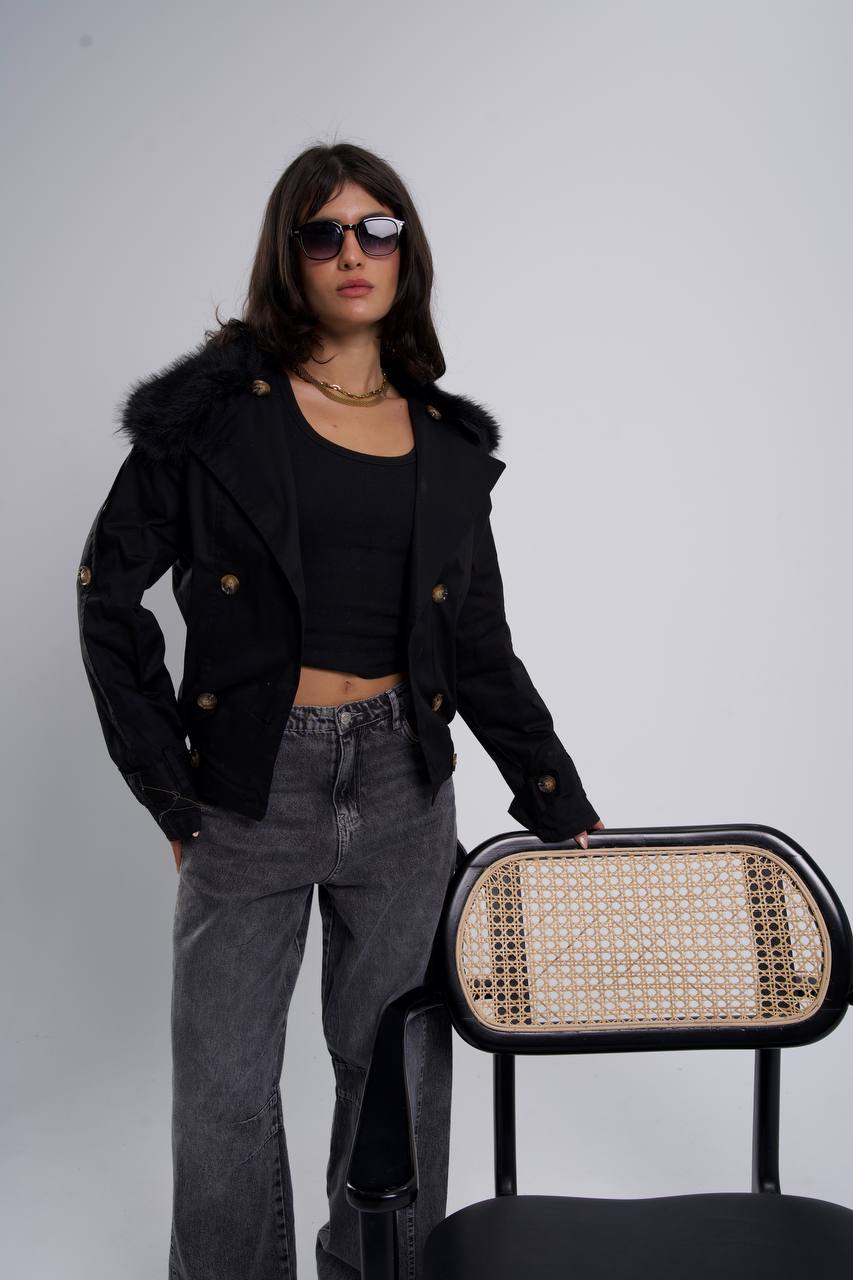 Gabardine Fur Jacket