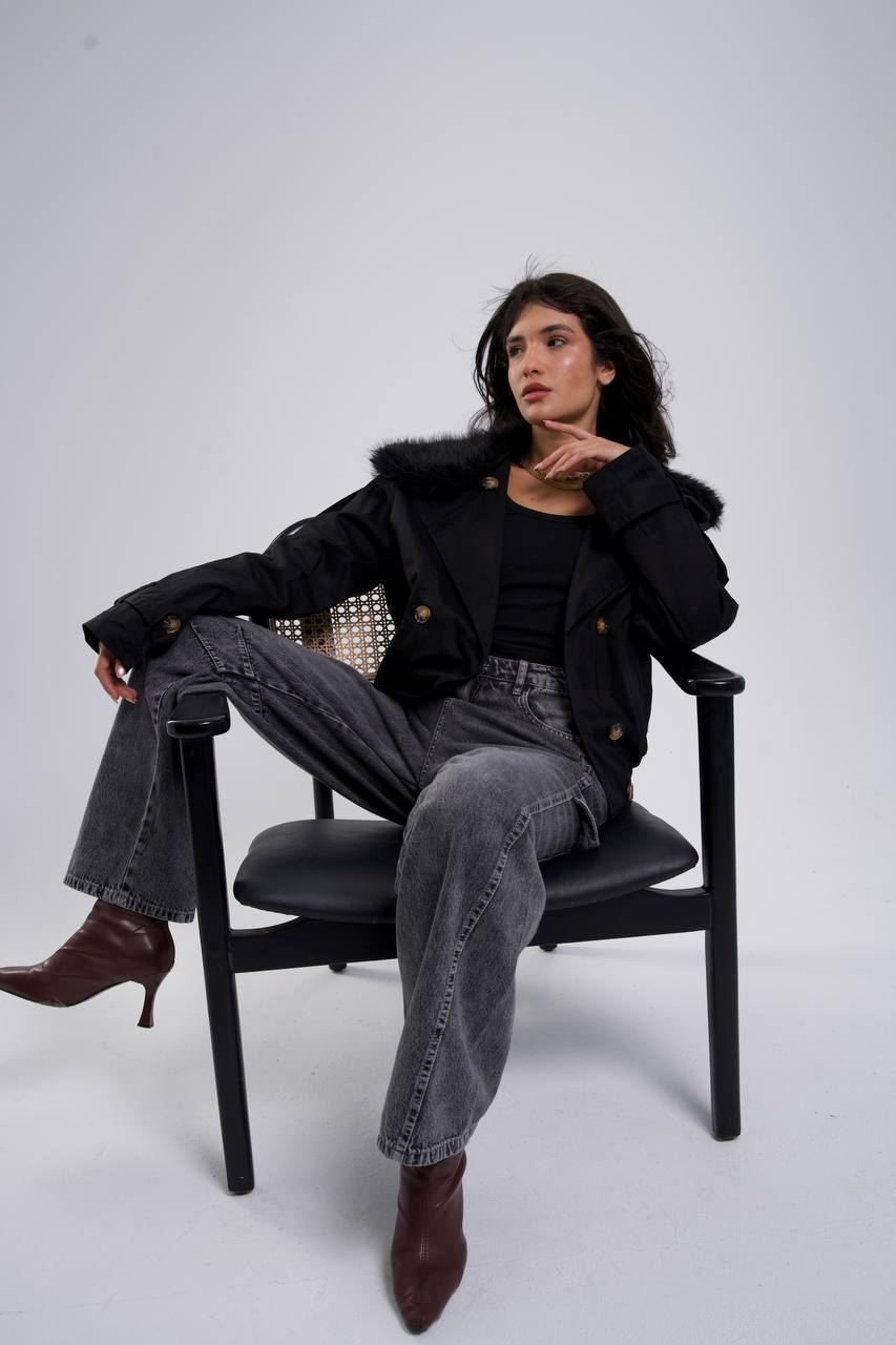 Gabardine Fur Jacket