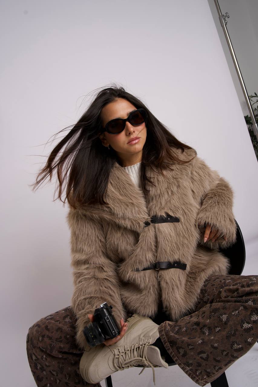 Fur belt Jacket
