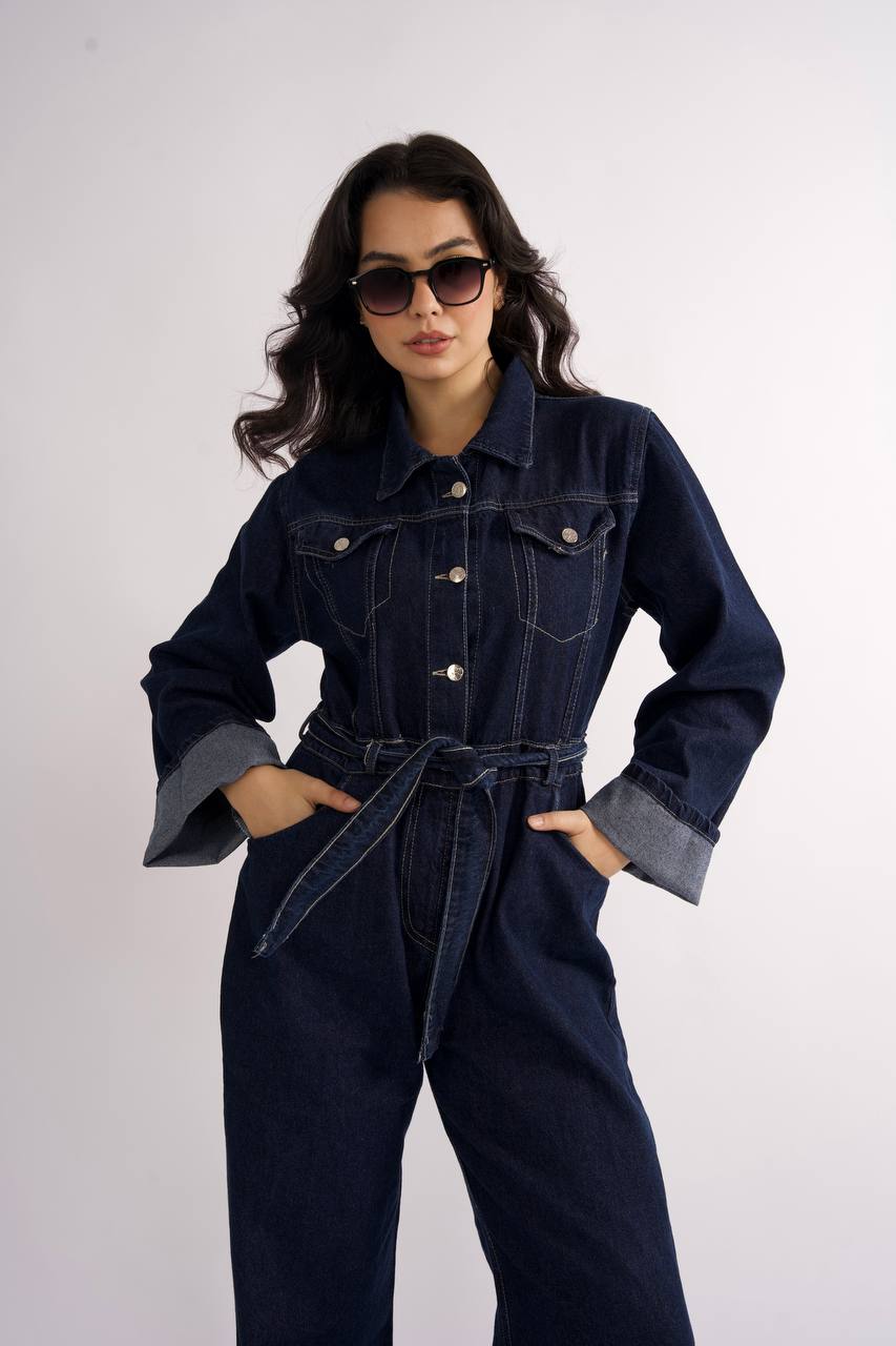 Dark denim jumpsuit