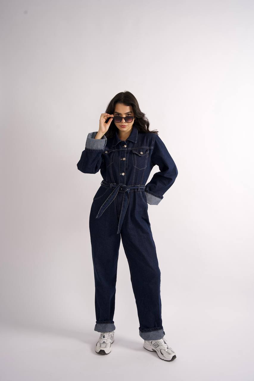 Dark denim jumpsuit