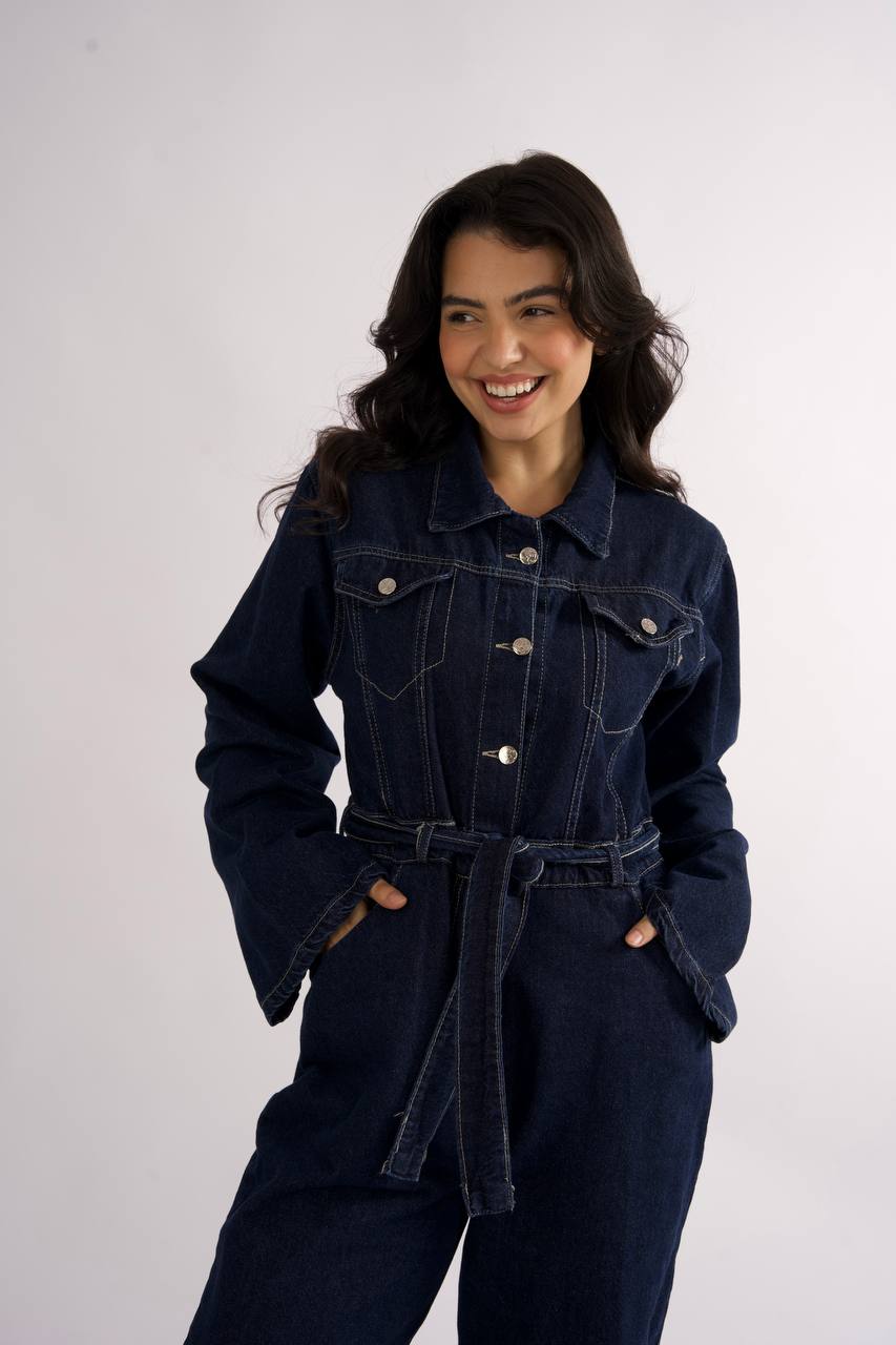 Dark denim jumpsuit