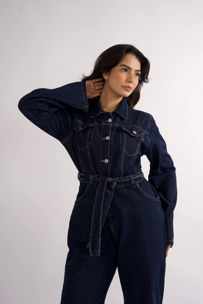 Dark denim jumpsuit