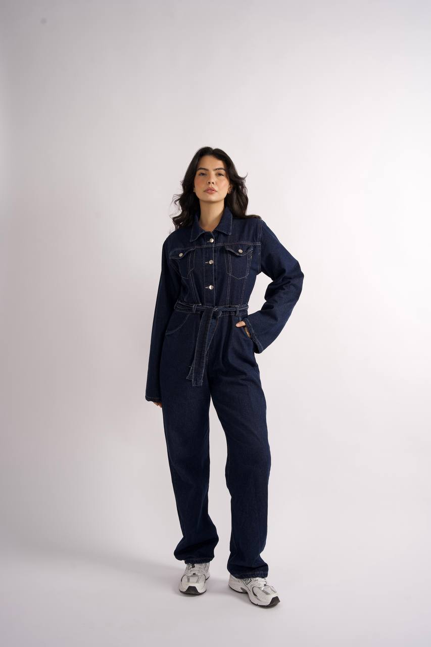 Dark denim jumpsuit