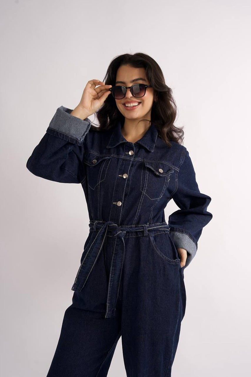 Dark denim jumpsuit